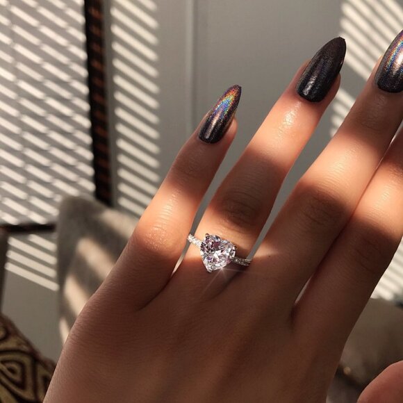 🍁 Sweet Crystal Clear CZ Heart Lovely Diamonds Heart Rings for Women, PD693 - Picture 6 of 6